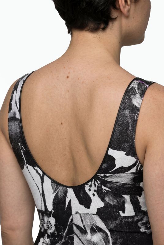 Monochromatic Flower Print Swimsuit