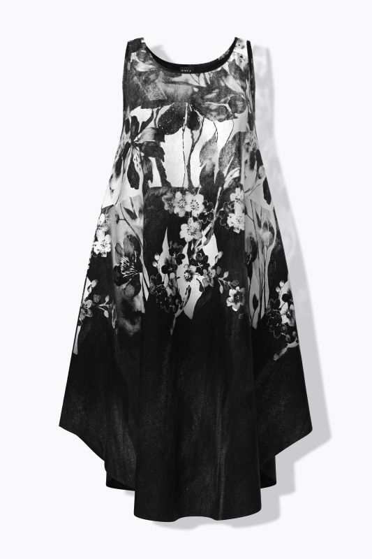 Monochromatic Flower Print Dress