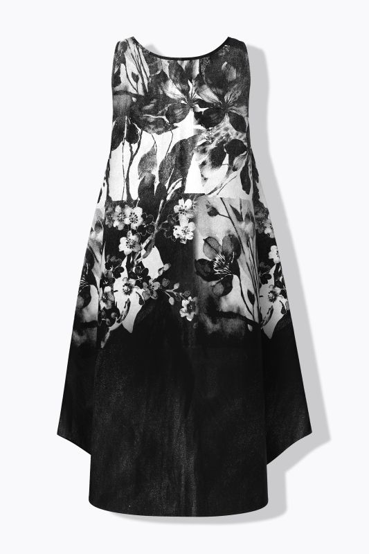 Monochromatic Flower Print Dress