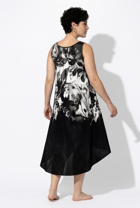 Monochromatic Flower Print Dress
