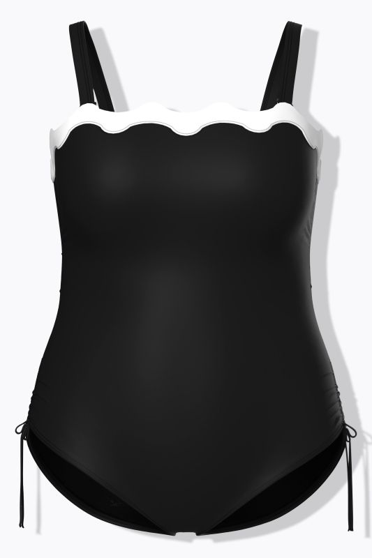 Scalloped Trim Swimsuit