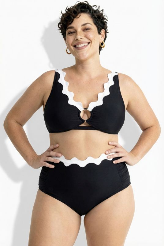 Scalloped Trim Bikini Set