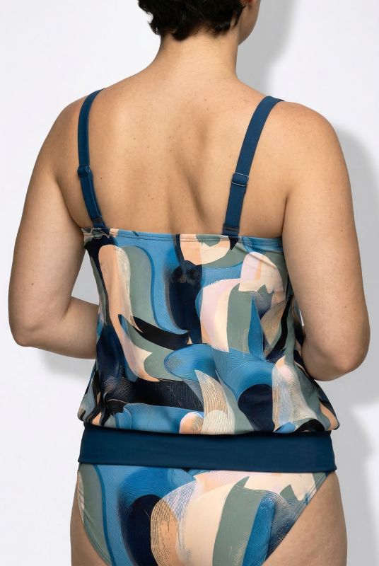 Abstract Watercolor Print Tankini Set