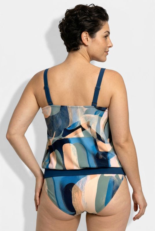 Abstract Watercolor Print Tankini Set