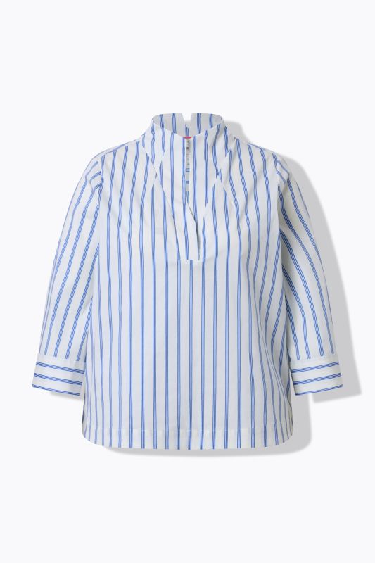 Striped Goblet Collar Blouse