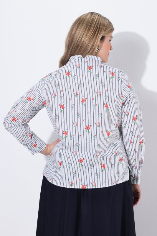 Floral Pinstripe Blouse