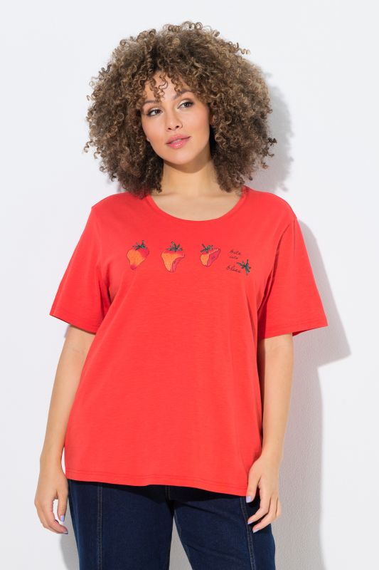 Тениска с принт на ягоди