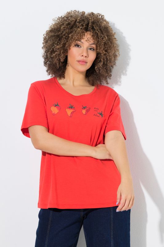 Тениска с принт на ягоди