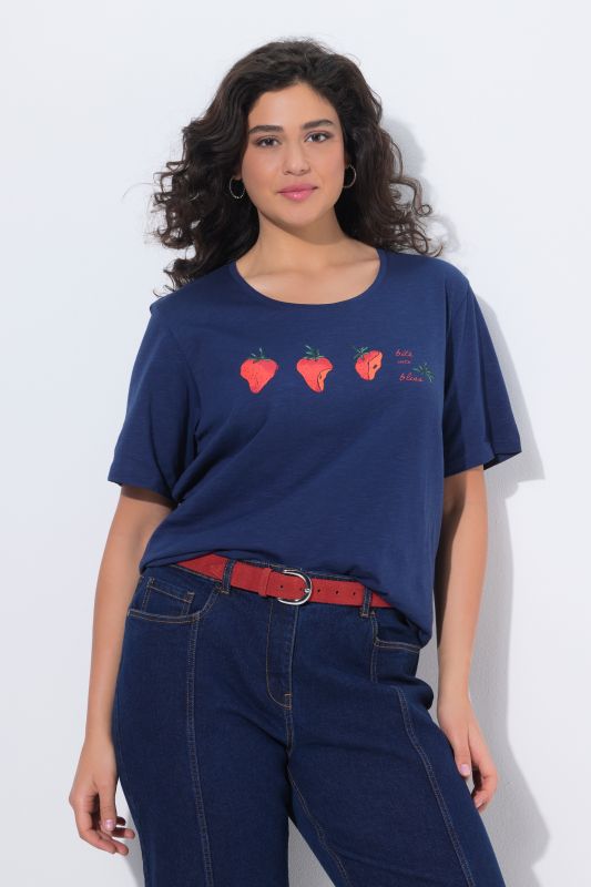 Тениска с принт на ягоди