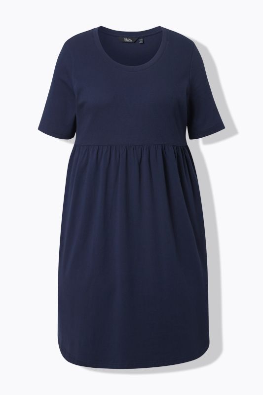 Ribbed Bodice Short Sleeve Jersey Dress