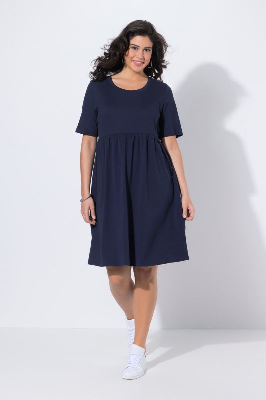 Ribbed Bodice Short Sleeve Jersey Dress