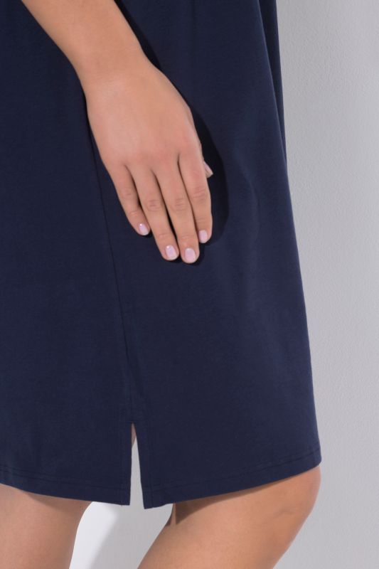 Ribbed Bodice Short Sleeve Jersey Dress