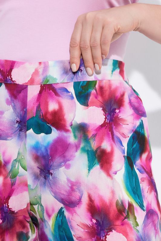 Watercolor Floral Linen Blend Pants
