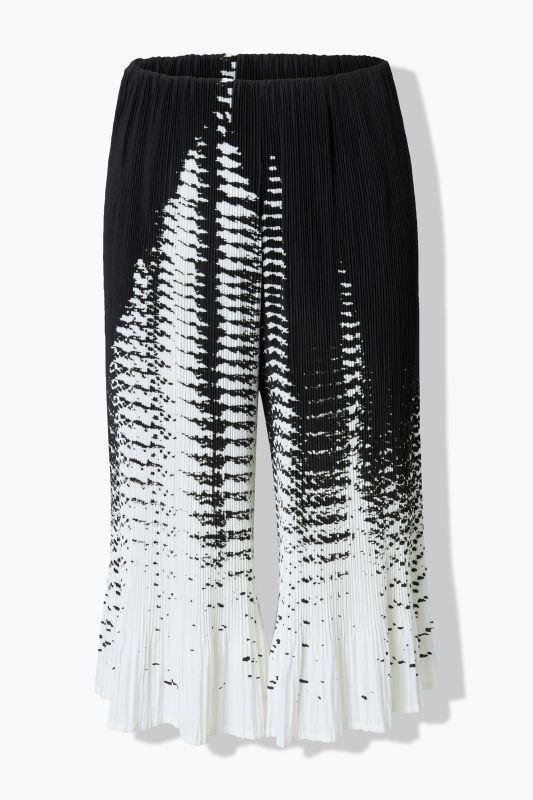 Панталон плисиран с абстрактен принт