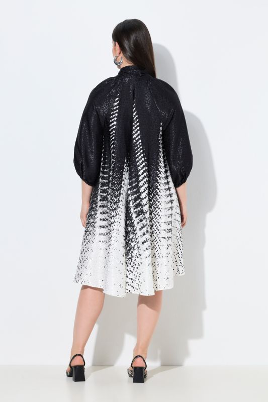 Abstract Print Ribbon Tie Dress