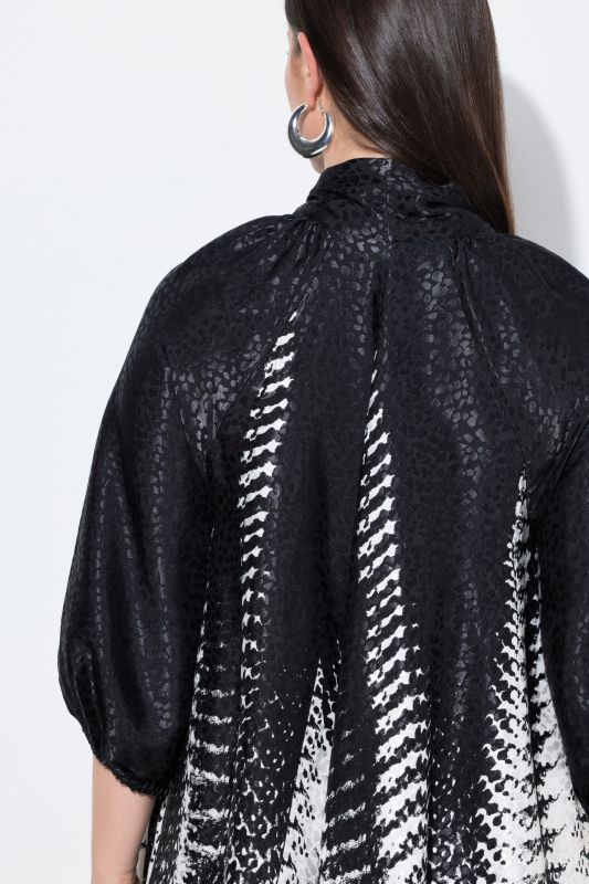 Abstract Print Ribbon Tie Dress