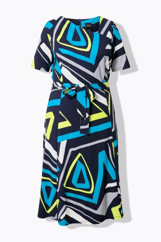Neon Geometric Print Dress