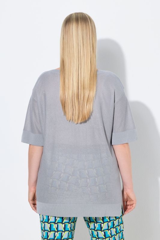 Sequined Short Sleeve Sweater