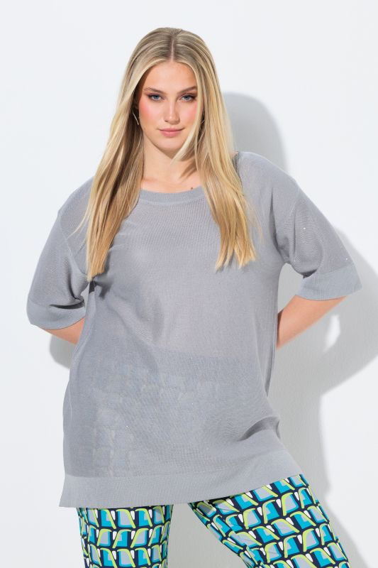 Sequined Short Sleeve Sweater