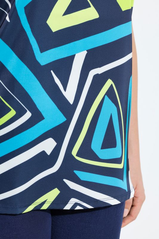 Тениска с неонов геометричен принт