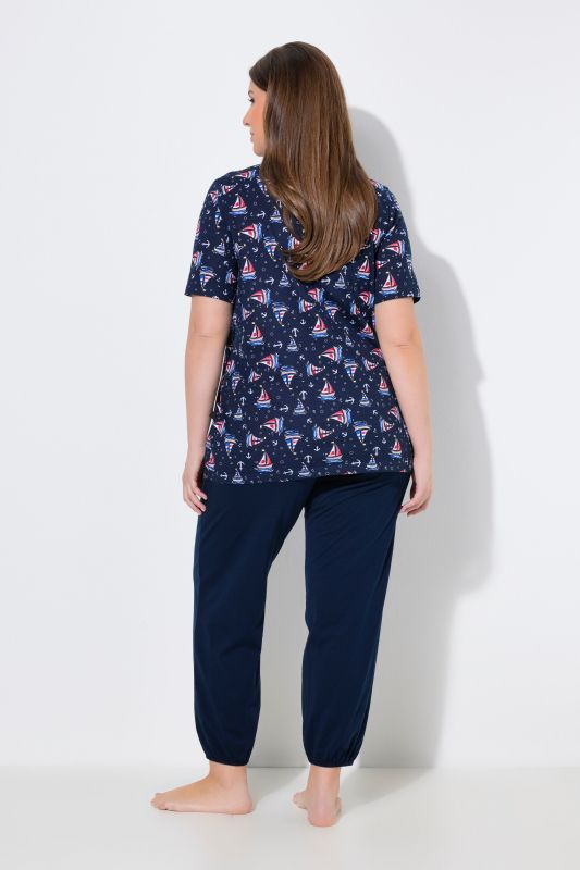 Пижама с принт на лодка