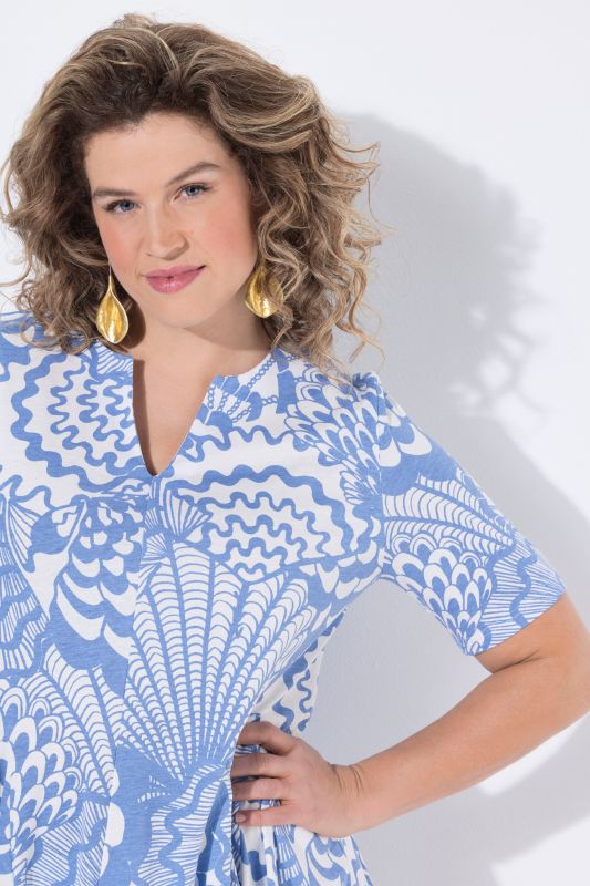 Туника с принт на раковини