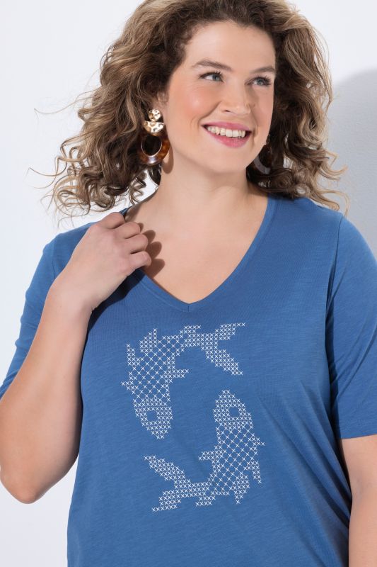 Туника с принт на риби