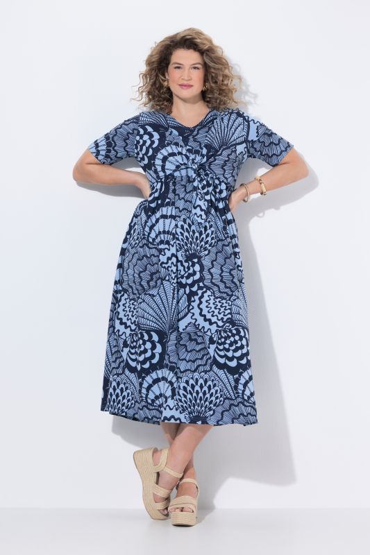Eco Cotton Shell Print Empire Dress
