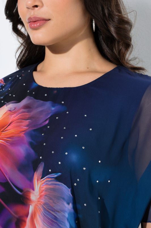 Блуза с шифон и цветя