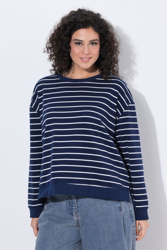 Striped Long Sleeve Crew Neck Sweatshirt
