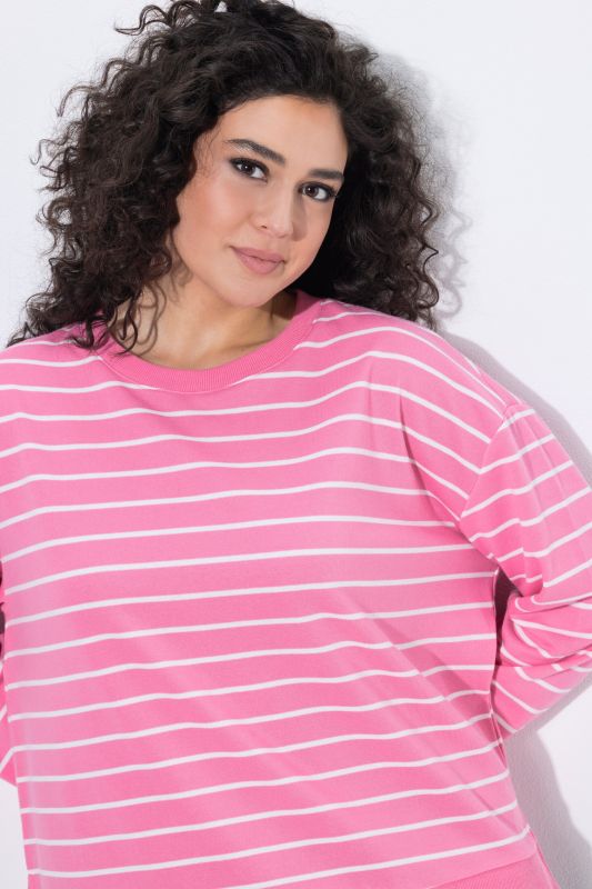 Striped Long Sleeve Crew Neck Sweatshirt