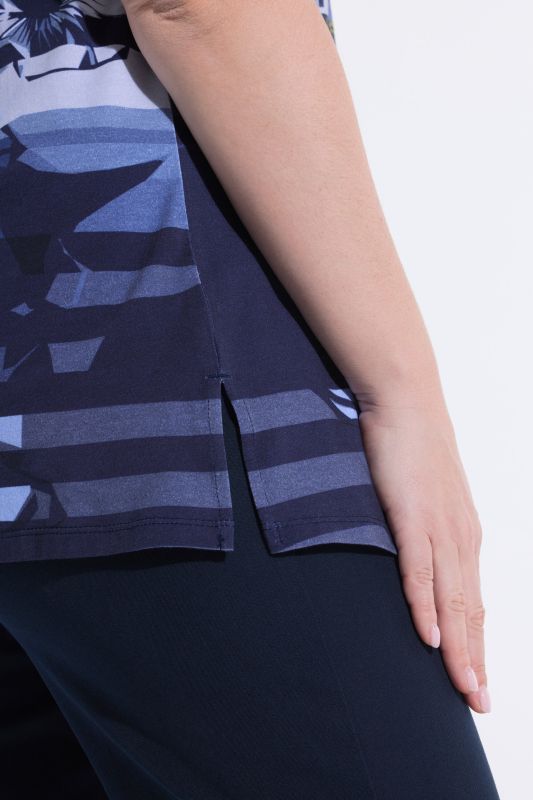 Тениска с райета и цветя