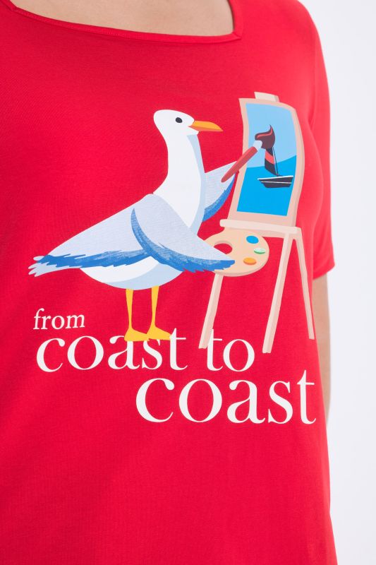 Тениска с принт на чайка