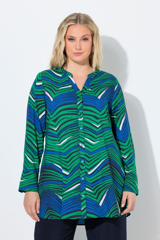 Риза със зигзагообразен принт