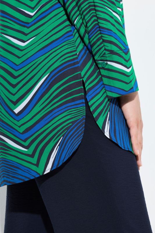 Риза със зигзагообразен принт