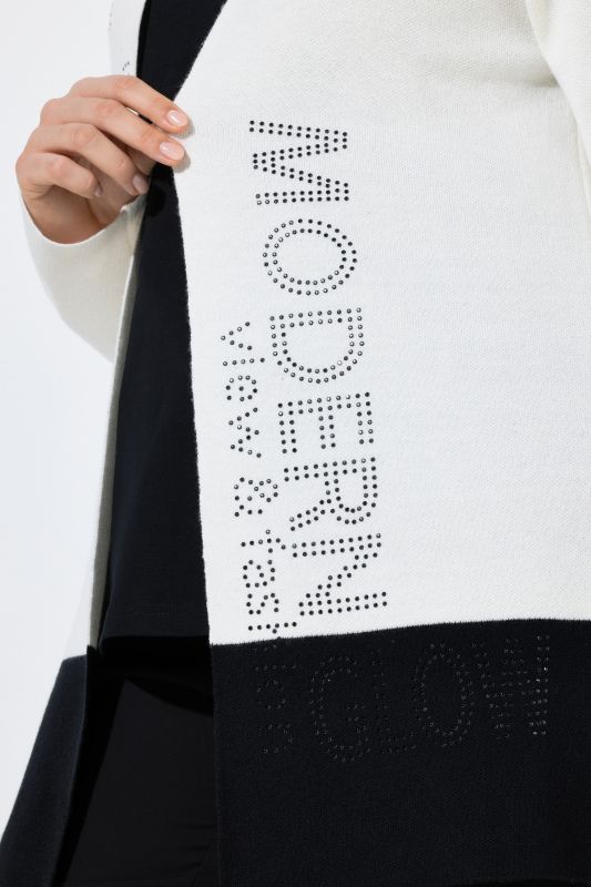 Rhinestone Modern View Open Shape Cardigan