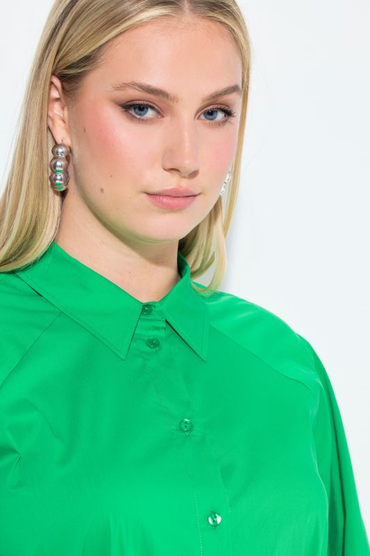 Tie Belt Balloon Sleeve Shirt Dress