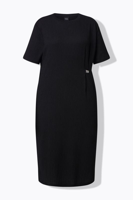 Ring Detail Short Sleeve Stretch Fit Dress