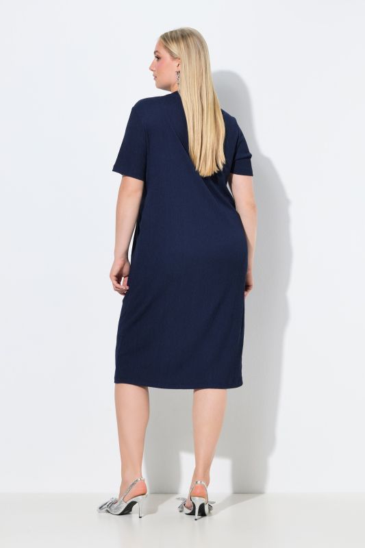 Ring Detail Short Sleeve Stretch Fit Dress