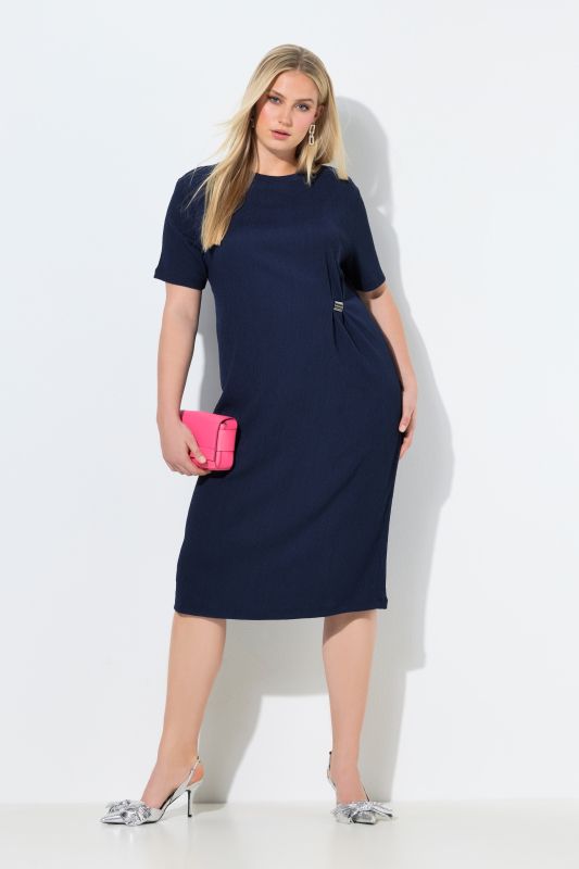 Ring Detail Short Sleeve Stretch Fit Dress