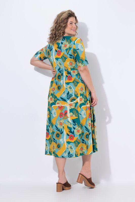 Eco Cotton Swirling Floral Print Dress