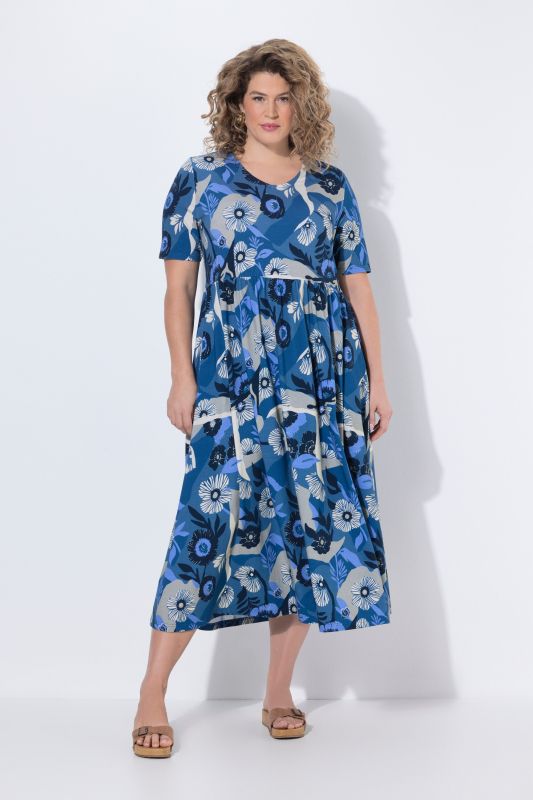 Eco Cotton Swirling Floral Print Dress