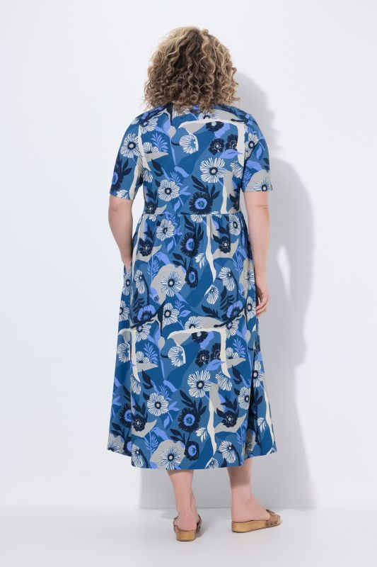 Eco Cotton Swirling Floral Print Dress