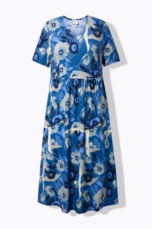 Eco Cotton Swirling Floral Print Dress