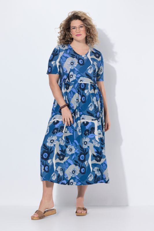 Eco Cotton Swirling Floral Print Dress