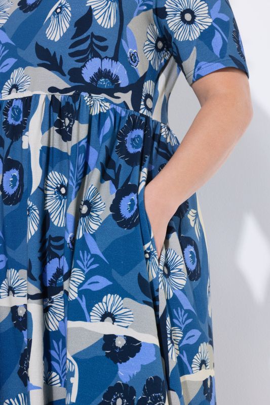 Eco Cotton Swirling Floral Print Dress