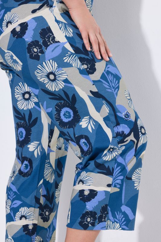 Панталон със завъртян флорален принт