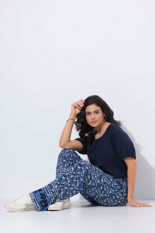 Floral Print Elastic Waist Palazzo Pants