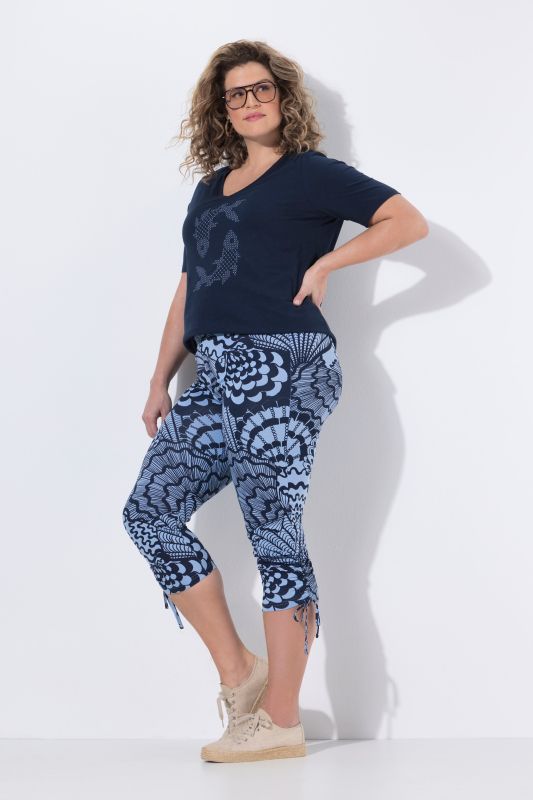 Eco Cotton Shell Print Jersey Capris