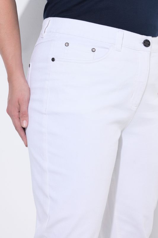 White Stretch Fit Mom Jeans